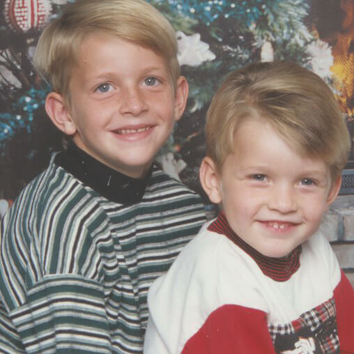 Christmas '97 with brother, Colton